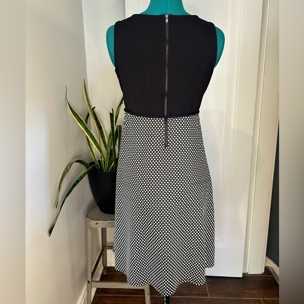 Motherhood Maternity Black White Polka Dots Sleeveless Knit Size small Dress - Picture 6 of 11